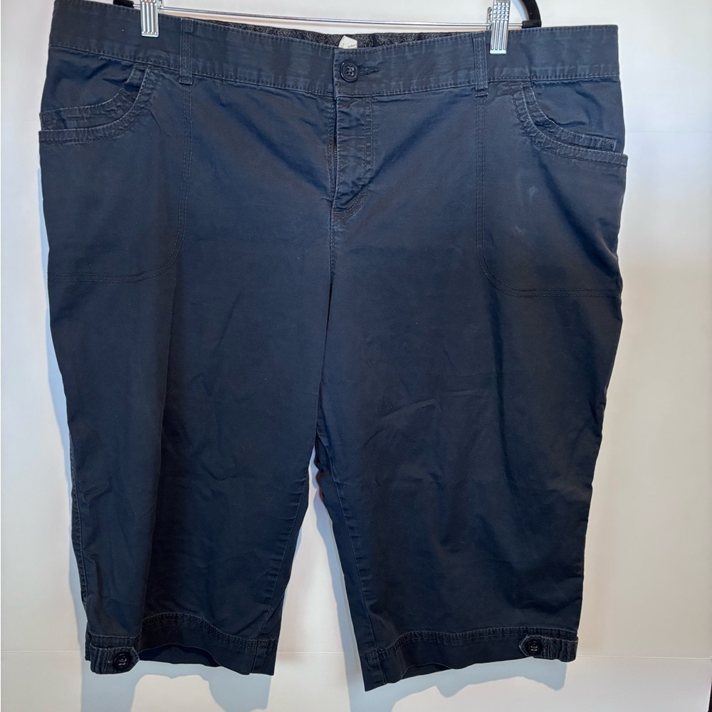 Lee Women’s Capris 24W BlUE No Gap Waistband Stretch Casual Plus